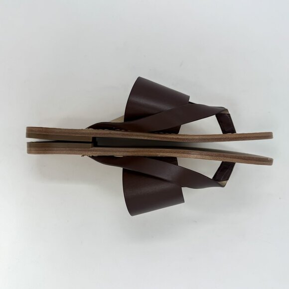 Alohas Eugene Sandals Women’s EU 37 US 7 Brown Leather Strappy Thong Flat - Picture 9 of 12